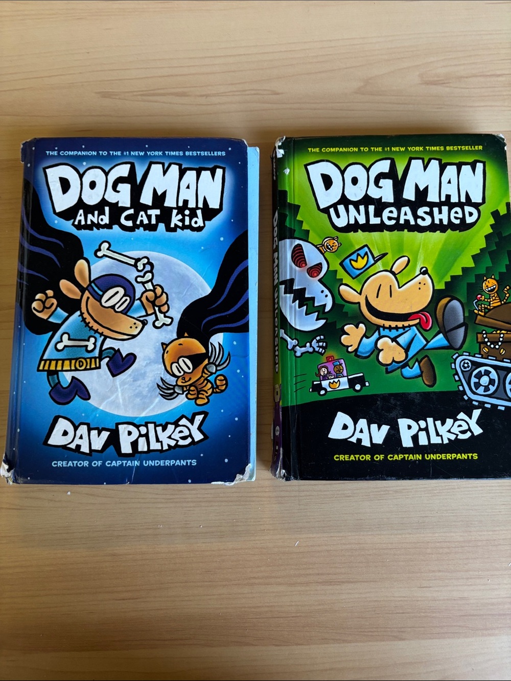 Dog Man And Cat Kid / Dog Man Unleashed by - Blue & Green Covers